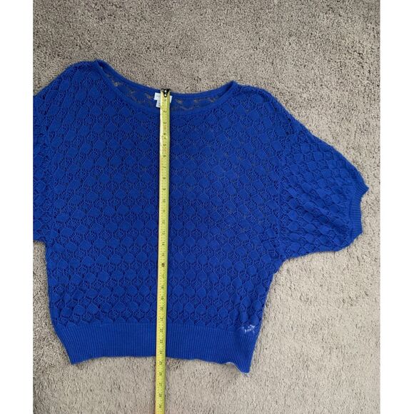 Jaclyn Smith Women Sweater XXL Blue Pullover Open Knit Lightweight Beach Coastal - Picture 8 of 8